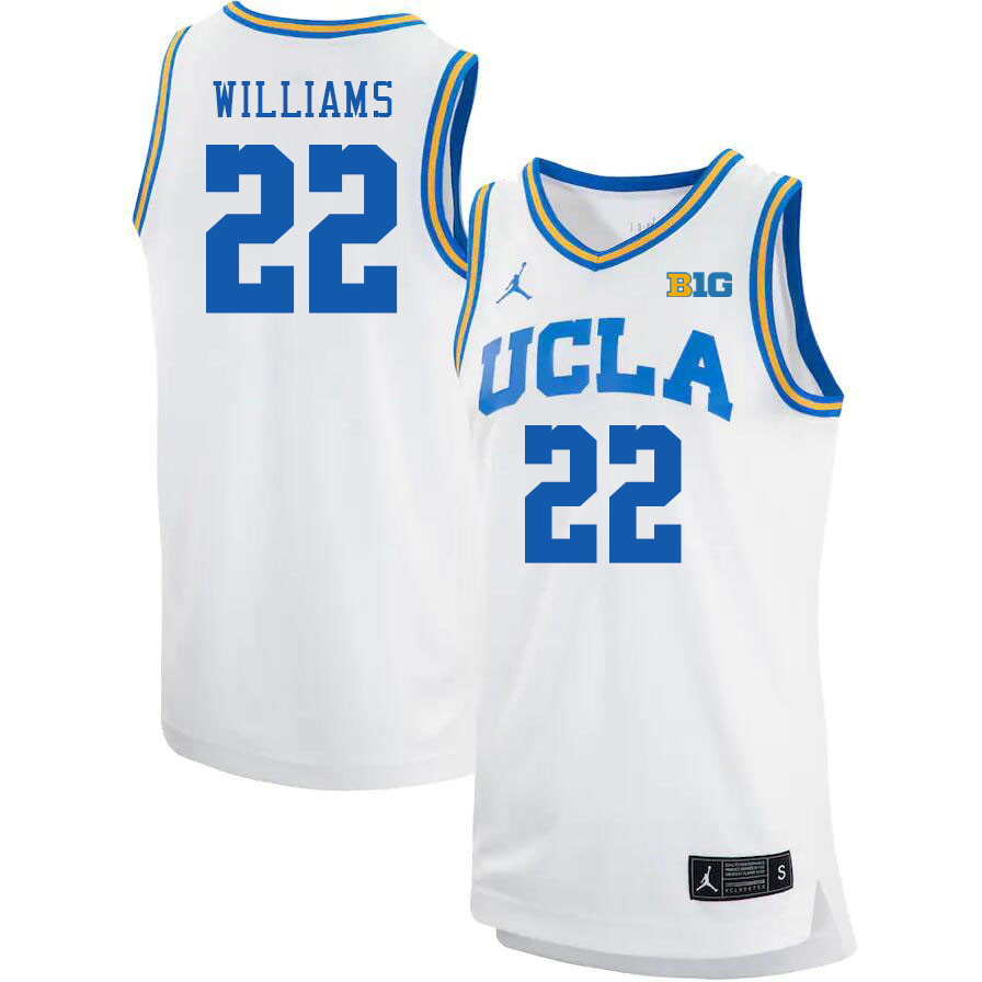 UCLA Bruins #22 Devin Williams Big 10 Conference College Basketball Jerseys Stitched Sale-White
